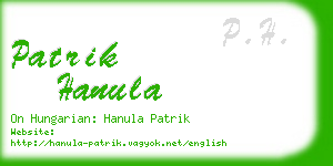 patrik hanula business card